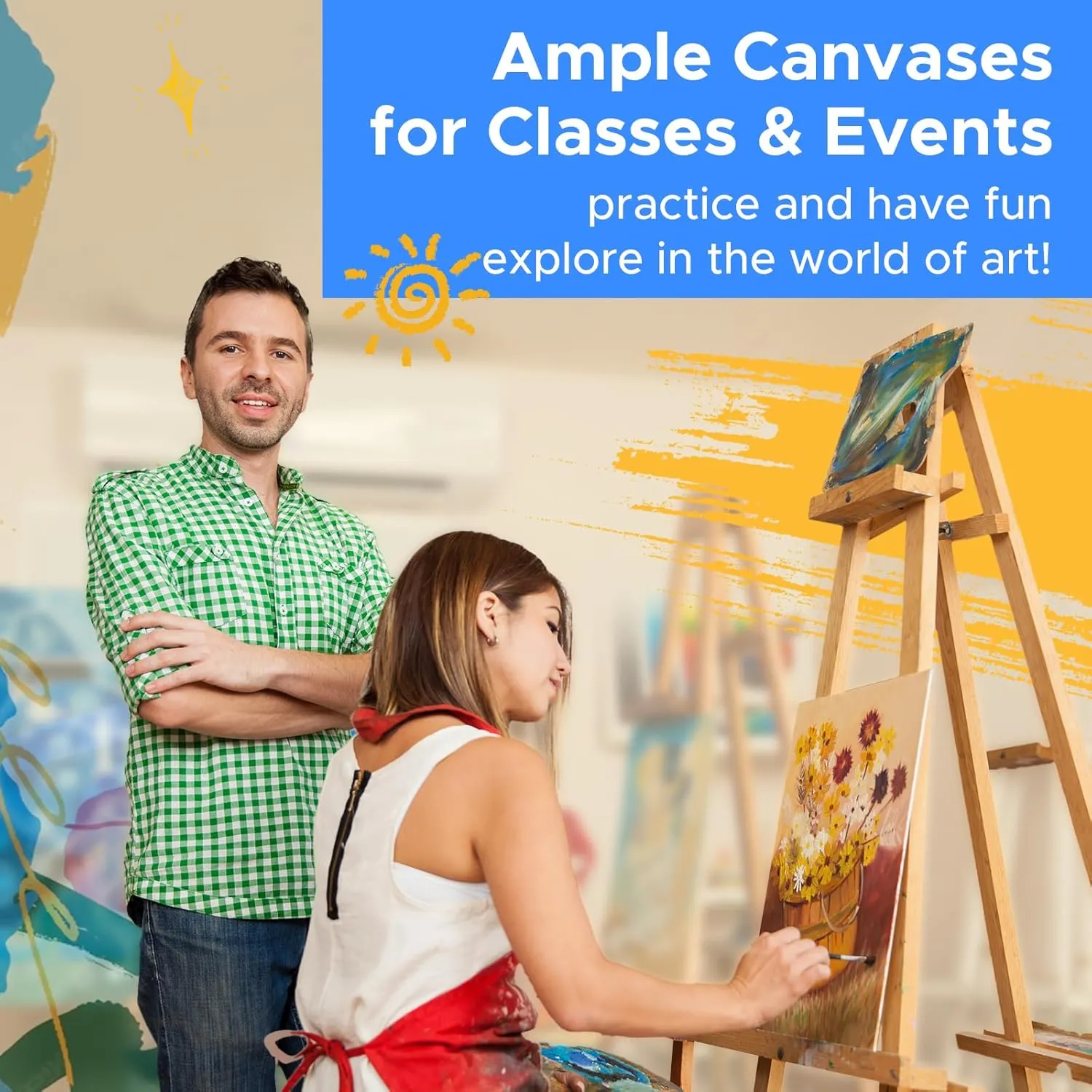 54 Pack 5x7 Inch Canvas Boards for Painting Bulk, Kids Art Novices Blank Painting Canvases, Gesso Primed Acid-Free 100% Cotton Canvas Panels for Acrylic Oil Watercolor Tempera Paint