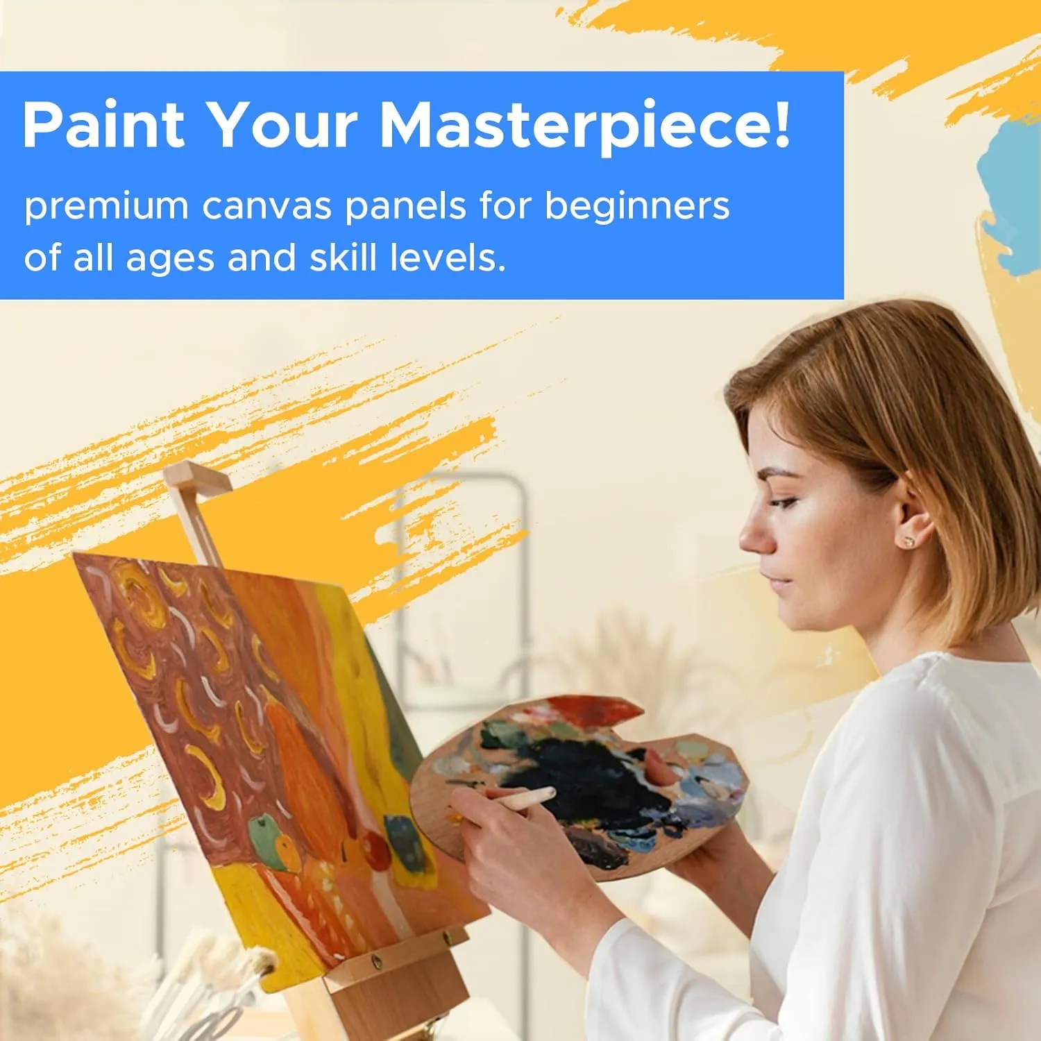 54 Pack 5x7 Inch Canvas Boards for Painting Bulk, Kids Art Novices Blank Painting Canvases, Gesso Primed Acid-Free 100% Cotton Canvas Panels for Acrylic Oil Watercolor Tempera Paint