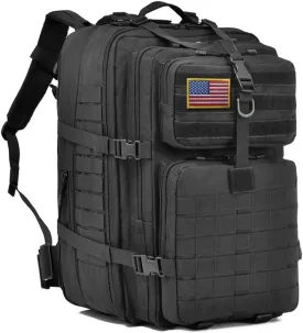 64L Large Tactical Backpack, Military Backpack, Molle Backpack, Tactical Bag, Hiking Daypacks (3, black)