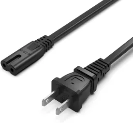 AC Power Cord Fit for Xbox Series S X, Xbox One X S, Sony PS4 PS5 PS3 PlayStation 4 5 3 Slim, Smart TVs, Printers, Universal Supply Cable Replacement - (ETL Listed Cable)