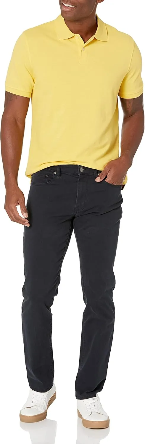 Amazon Essentials Men's Polo Shirts Short Sleeve, Slim-Fit Cotton Pique