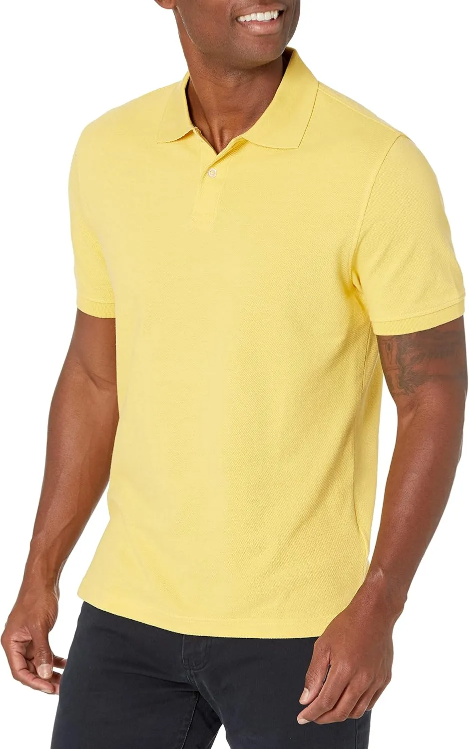 Amazon Essentials Men's Polo Shirts Short Sleeve, Slim-Fit Cotton Pique