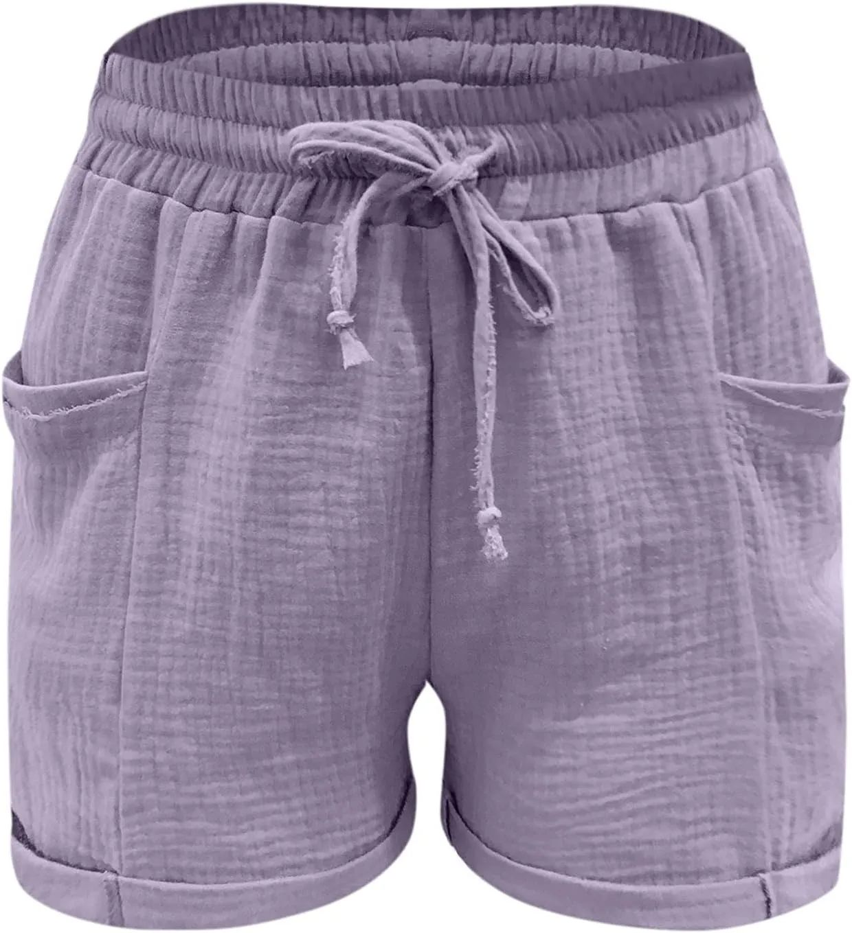 Beach Vacation Shorts for Women Summer 2025 Trendy Elastic High Waist Casual Short Pant Soft Lightweight with Pockets