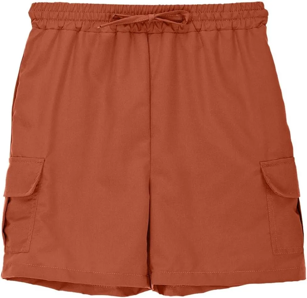 Boys Cargo Shorts Knee Length Kids Summer Joggers Shorts Pull On Plain Pockets Elastic Waist Baggy Pants Outdoor