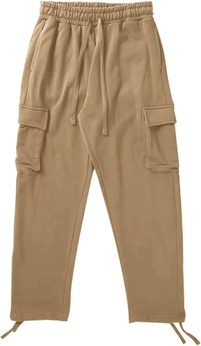 Casual Jogger Pants for Men Breathable Relaxed Fit Chino Outdoor Cargo Pants Hiking Baggy Twill Jogging Sweatpants
