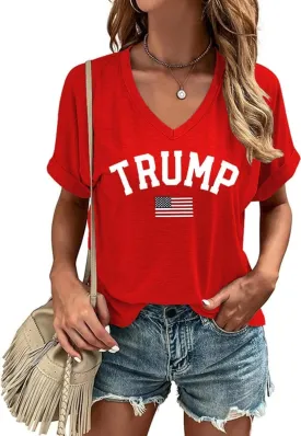 Casual V-Neck Graphic Tees for Women Summer Cute Short Sleeve Holiday Family Match T-Shirt Tops