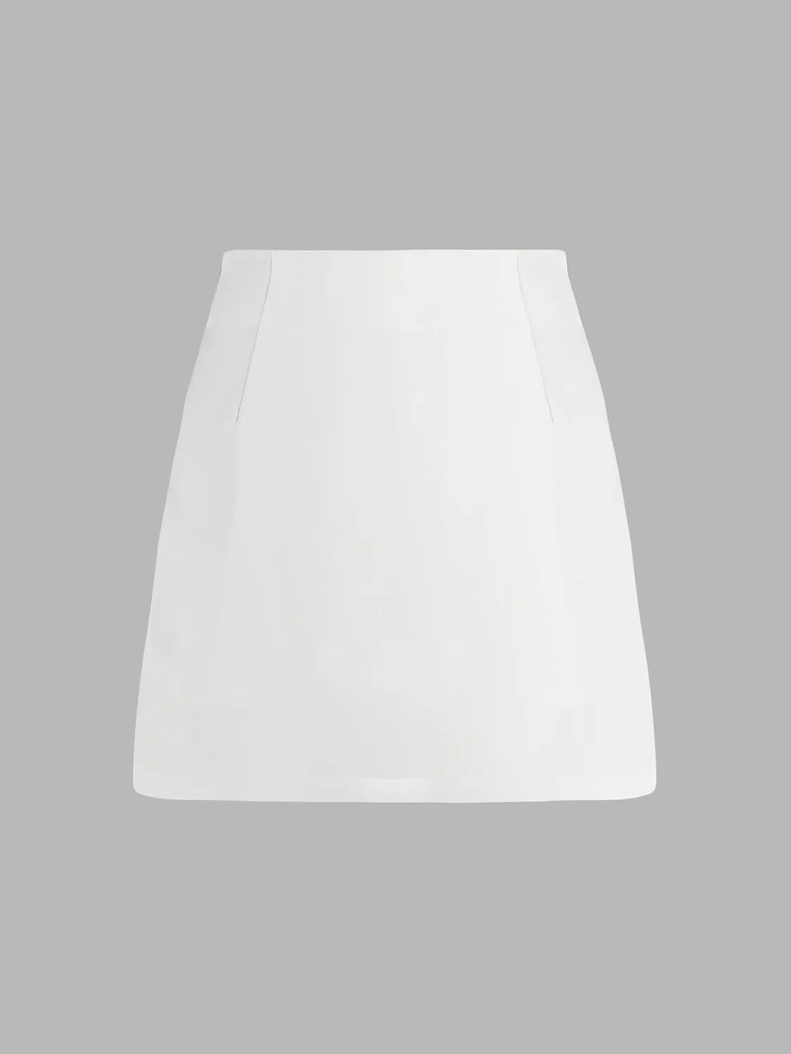 CIDER High Waist Zip Up Slit Mini Skirt