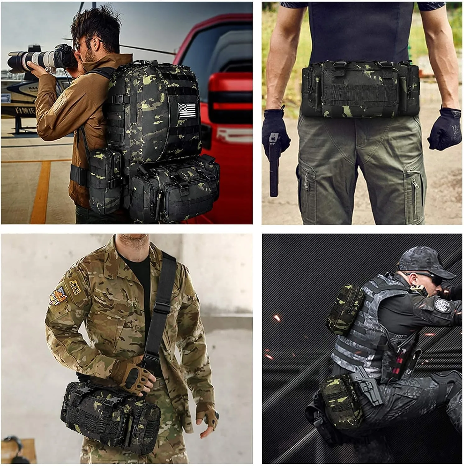 CVLIFE Tactical Backpack Military Army Rucksack 60L Large Assault Pack Detachable Molle Bag…