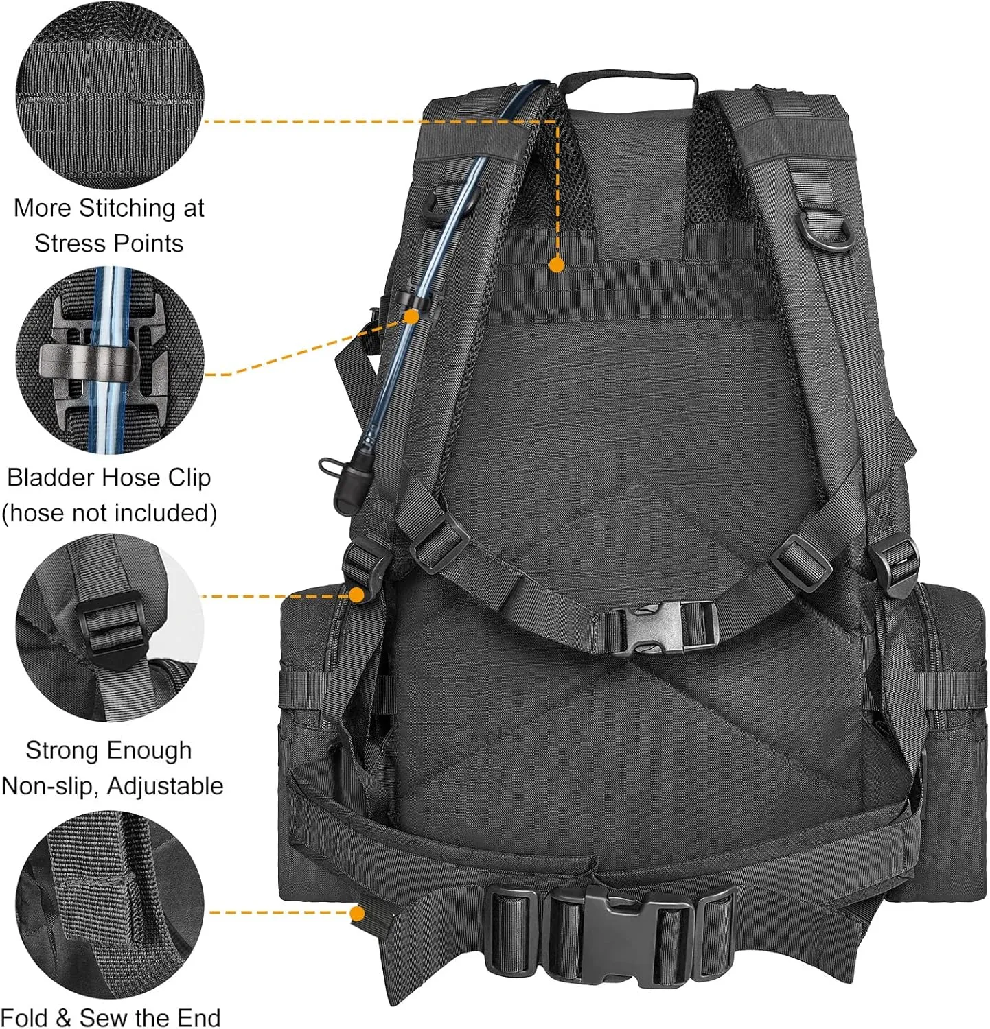 CVLIFE Tactical Backpack Military Army Rucksack 60L Large Assault Pack Detachable Molle Bag…