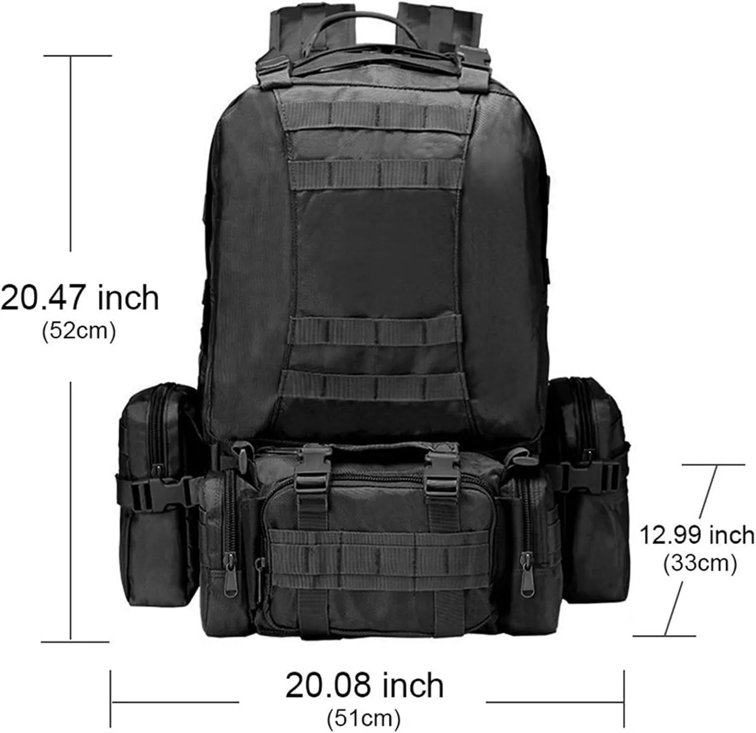 CVLIFE Tactical Backpack Military Army Rucksack 60L Large Assault Pack Detachable Molle Bag…