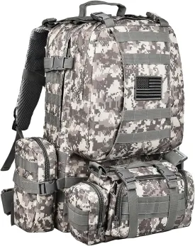 CVLIFE Tactical Backpack Military Army Rucksack 60L Large Assault Pack Detachable Molle Bag…