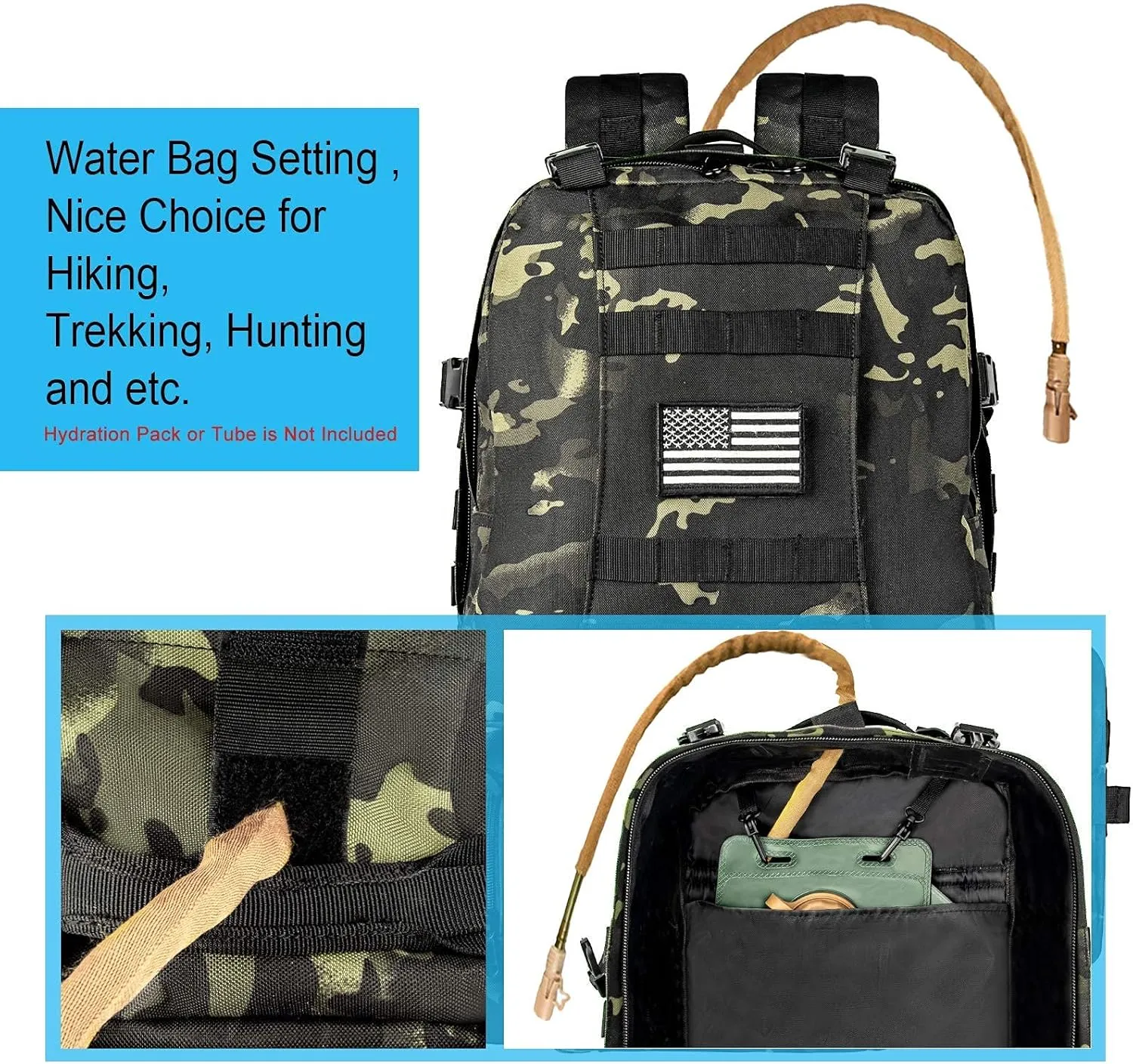 CVLIFE Tactical Backpack Military Army Rucksack 60L Large Assault Pack Detachable Molle Bag…
