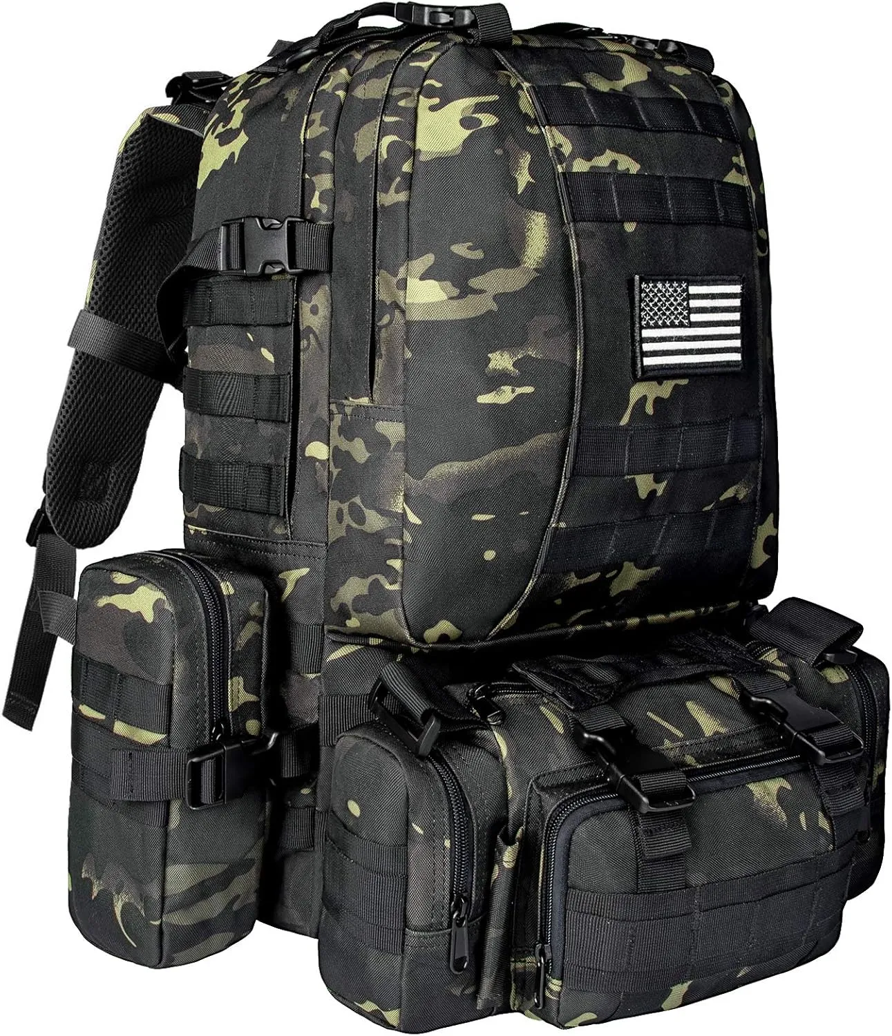 CVLIFE Tactical Backpack Military Army Rucksack 60L Large Assault Pack Detachable Molle Bag…