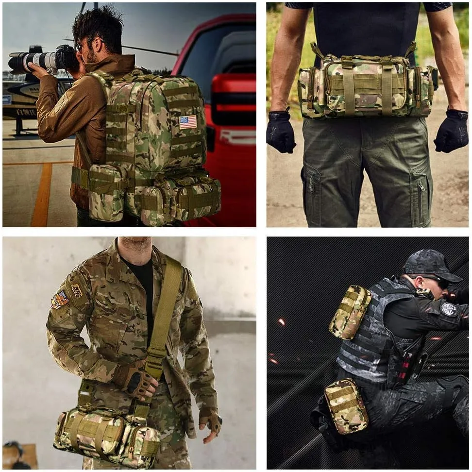 CVLIFE Tactical Backpack Military Army Rucksack 60L Large Assault Pack Detachable Molle Bag…