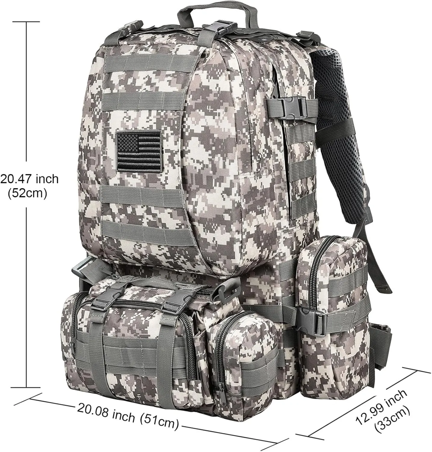 CVLIFE Tactical Backpack Military Army Rucksack 60L Large Assault Pack Detachable Molle Bag…