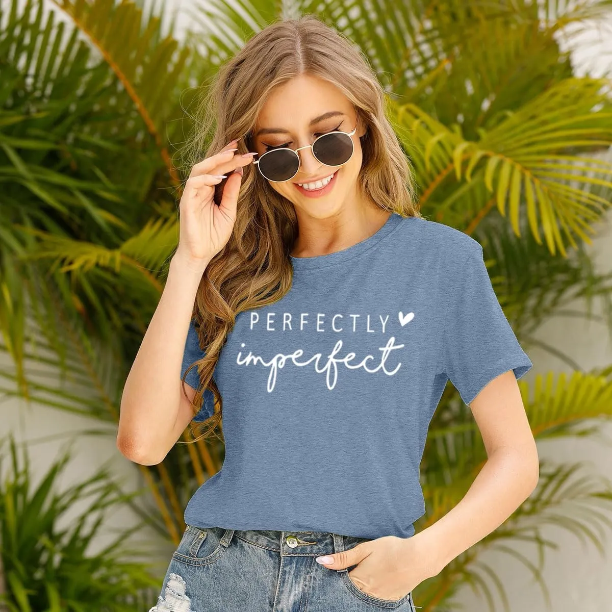 Funny Saying Shirts for Women Love Heart Graphic Tees Cute Letter Print Casual Short Sleeve Inspirational Tee Tops