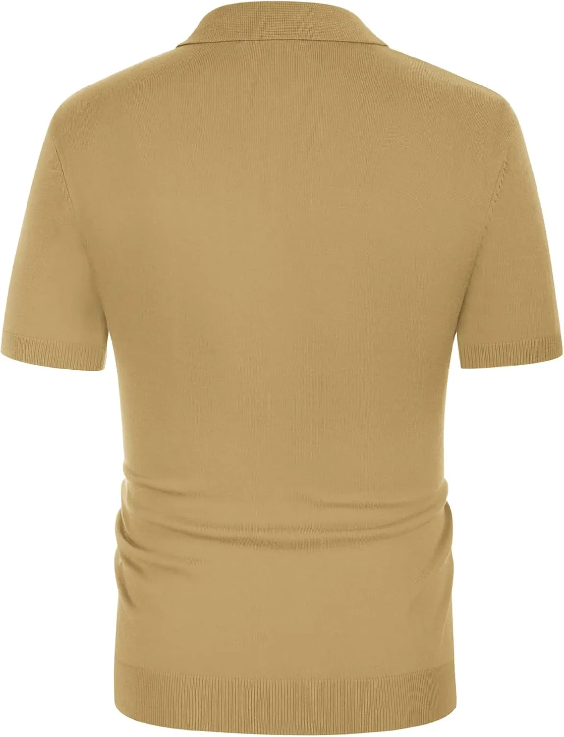 GRACE KARIN Men's Knit Polo Shirts Short Sleeve Texture Lightweight Golf Shirts Sweater