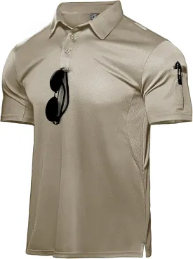 Haimont Men's Performance Dry Fit Polo Shirt Short and Long Sleeve Golf Collared T-Shirts for Tactical Outdoor Hiking