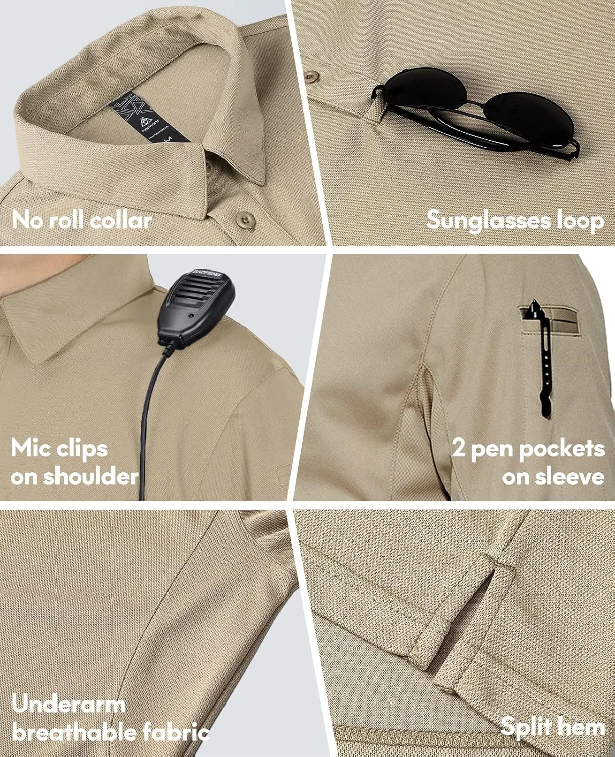Haimont Men's Performance Dry Fit Polo Shirt Short and Long Sleeve Golf Collared T-Shirts for Tactical Outdoor Hiking