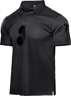 Haimont Men's Performance Dry Fit Polo Shirt Short and Long Sleeve Golf Collared T-Shirts for Tactical Outdoor Hiking