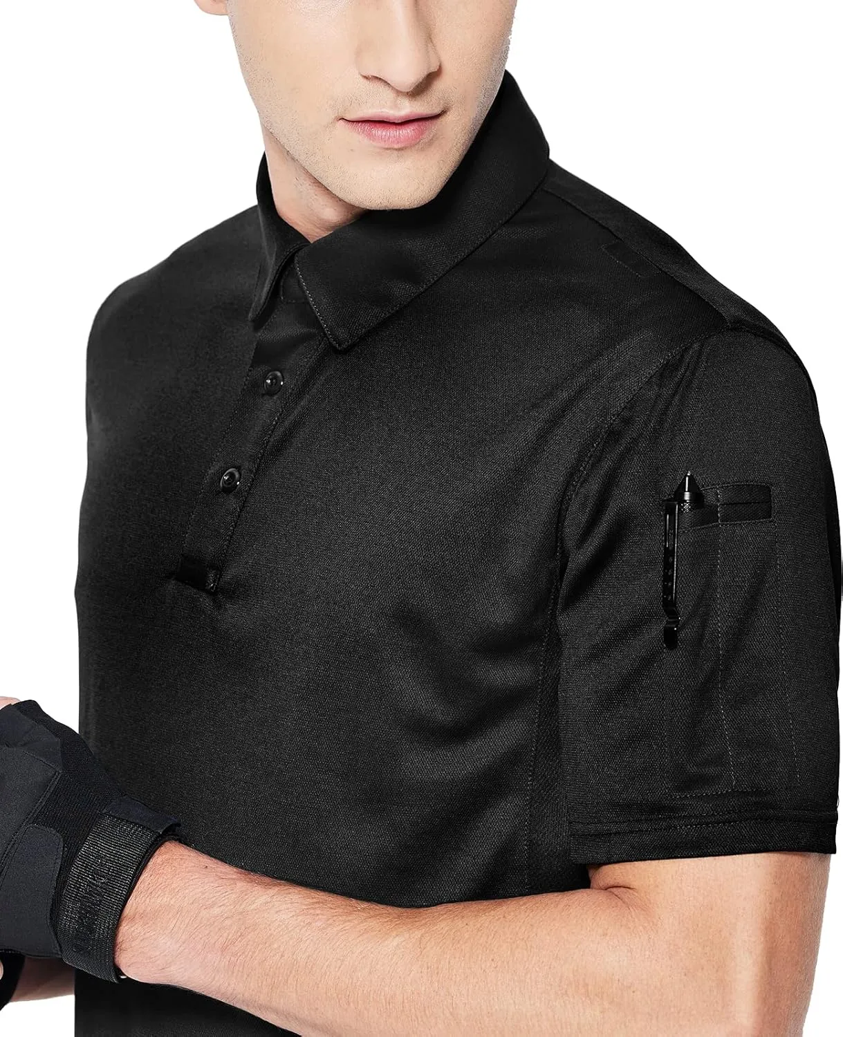 Haimont Men's Performance Dry Fit Polo Shirt Short and Long Sleeve Golf Collared T-Shirts for Tactical Outdoor Hiking