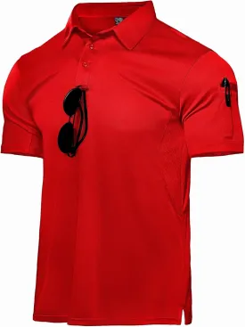 Haimont Men's Performance Dry Fit Polo Shirt Short and Long Sleeve Golf Collared T-Shirts for Tactical Outdoor Hiking