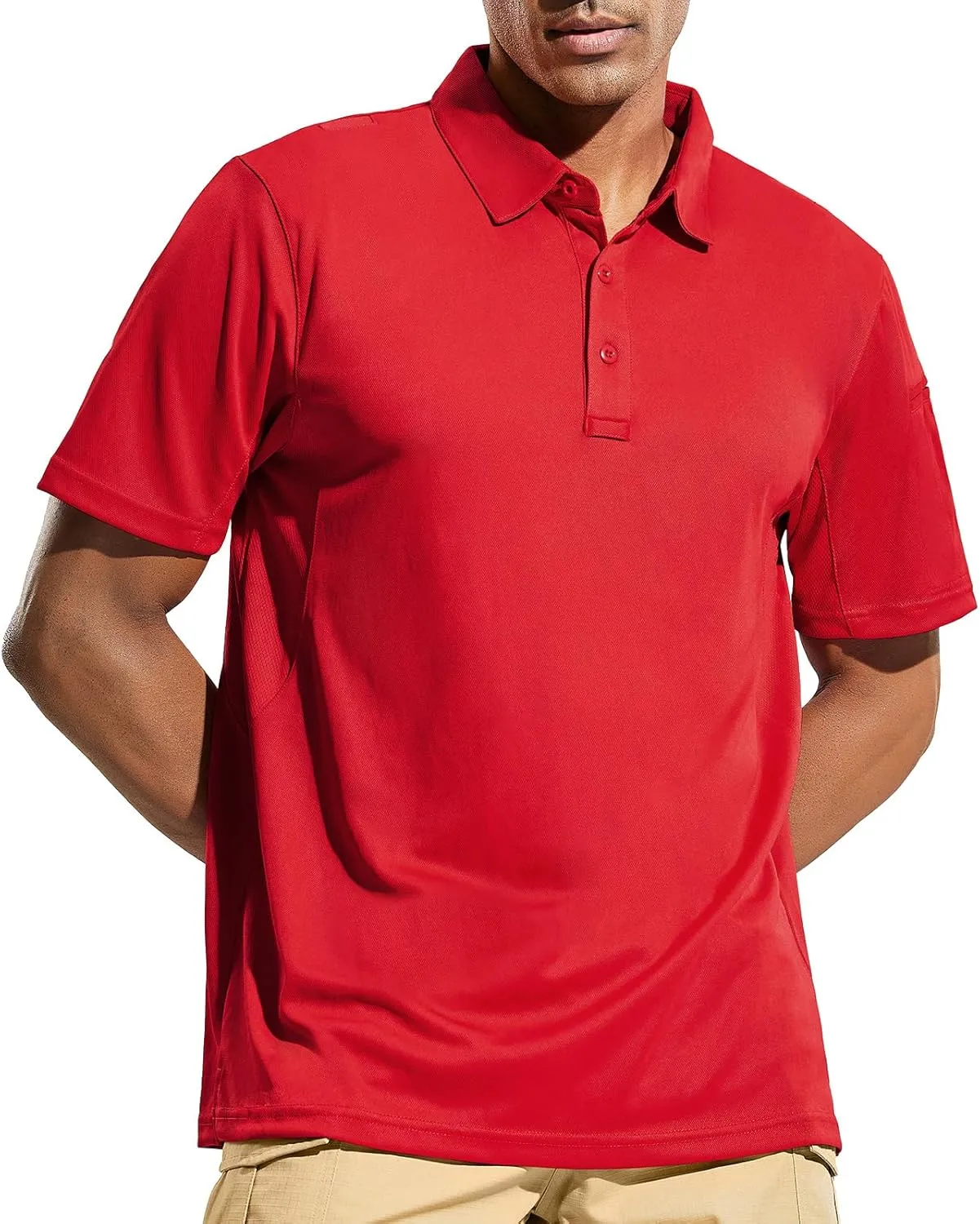 Haimont Men's Performance Dry Fit Polo Shirt Short and Long Sleeve Golf Collared T-Shirts for Tactical Outdoor Hiking