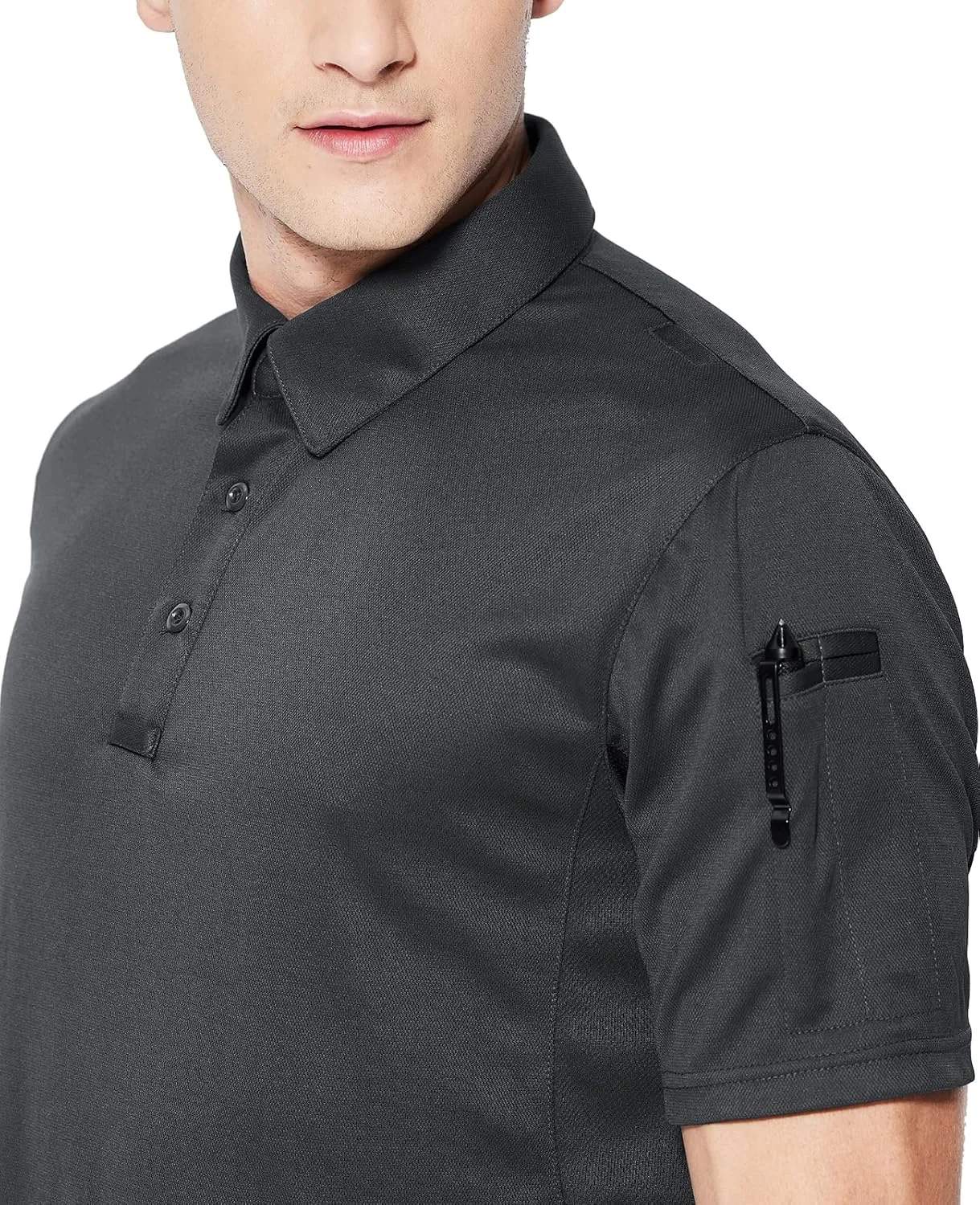 Haimont Men's Performance Dry Fit Polo Shirt Short and Long Sleeve Golf Collared T-Shirts for Tactical Outdoor Hiking