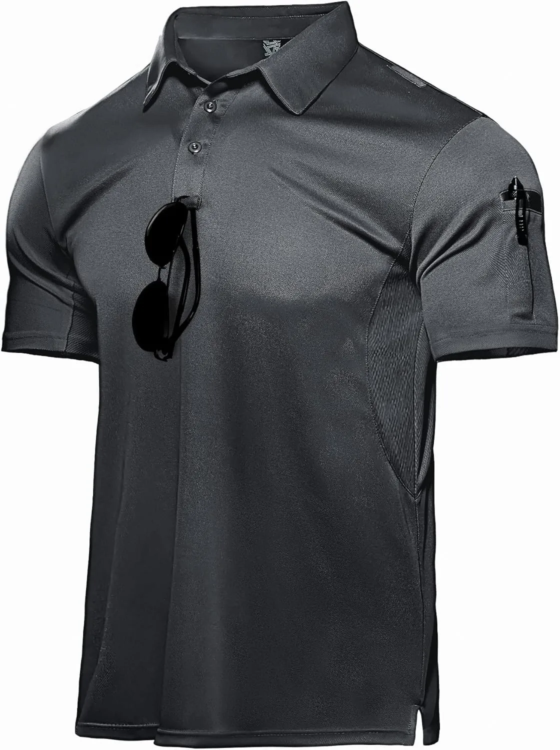 Haimont Men's Performance Dry Fit Polo Shirt Short and Long Sleeve Golf Collared T-Shirts for Tactical Outdoor Hiking