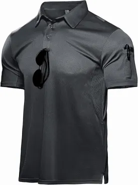 Haimont Men's Performance Dry Fit Polo Shirt Short and Long Sleeve Golf Collared T-Shirts for Tactical Outdoor Hiking