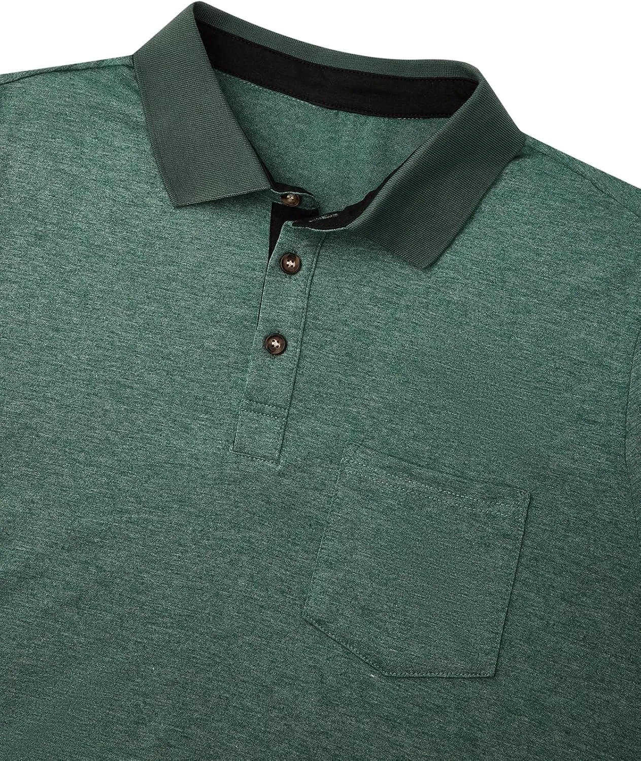 Hardaddy Men's Casual Polo Shirt with Pocket Contrast Color Short Sleeve Business Work Shirts Summer Tees Top Shirt
