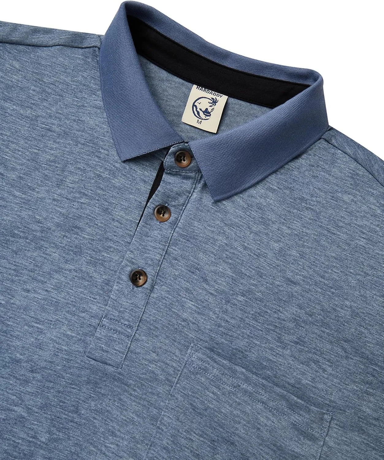 Hardaddy Men's Casual Polo Shirt with Pocket Contrast Color Short Sleeve Business Work Shirts Summer Tees Top Shirt