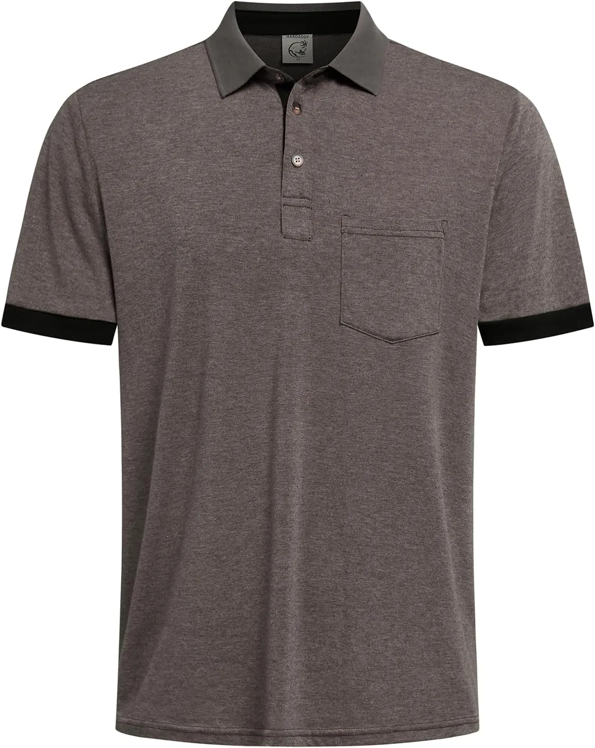 Hardaddy Men's Casual Polo Shirt with Pocket Contrast Color Short Sleeve Business Work Shirts Summer Tees Top Shirt