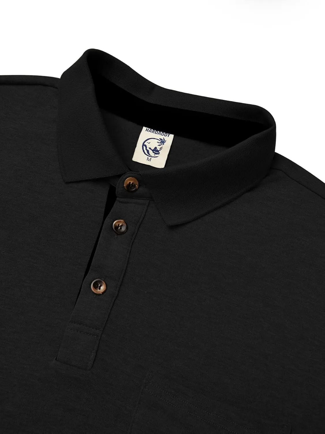 Hardaddy Men's Casual Polo Shirt with Pocket Contrast Color Short Sleeve Business Work Shirts Summer Tees Top Shirt