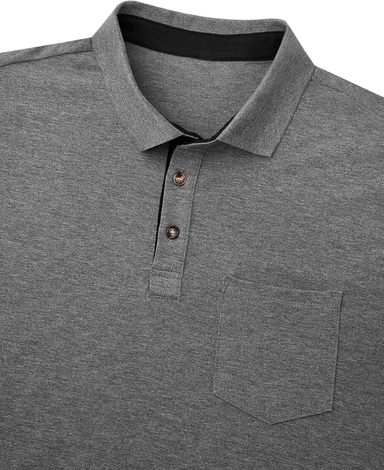 Hardaddy Men's Casual Polo Shirt with Pocket Contrast Color Short Sleeve Business Work Shirts Summer Tees Top Shirt