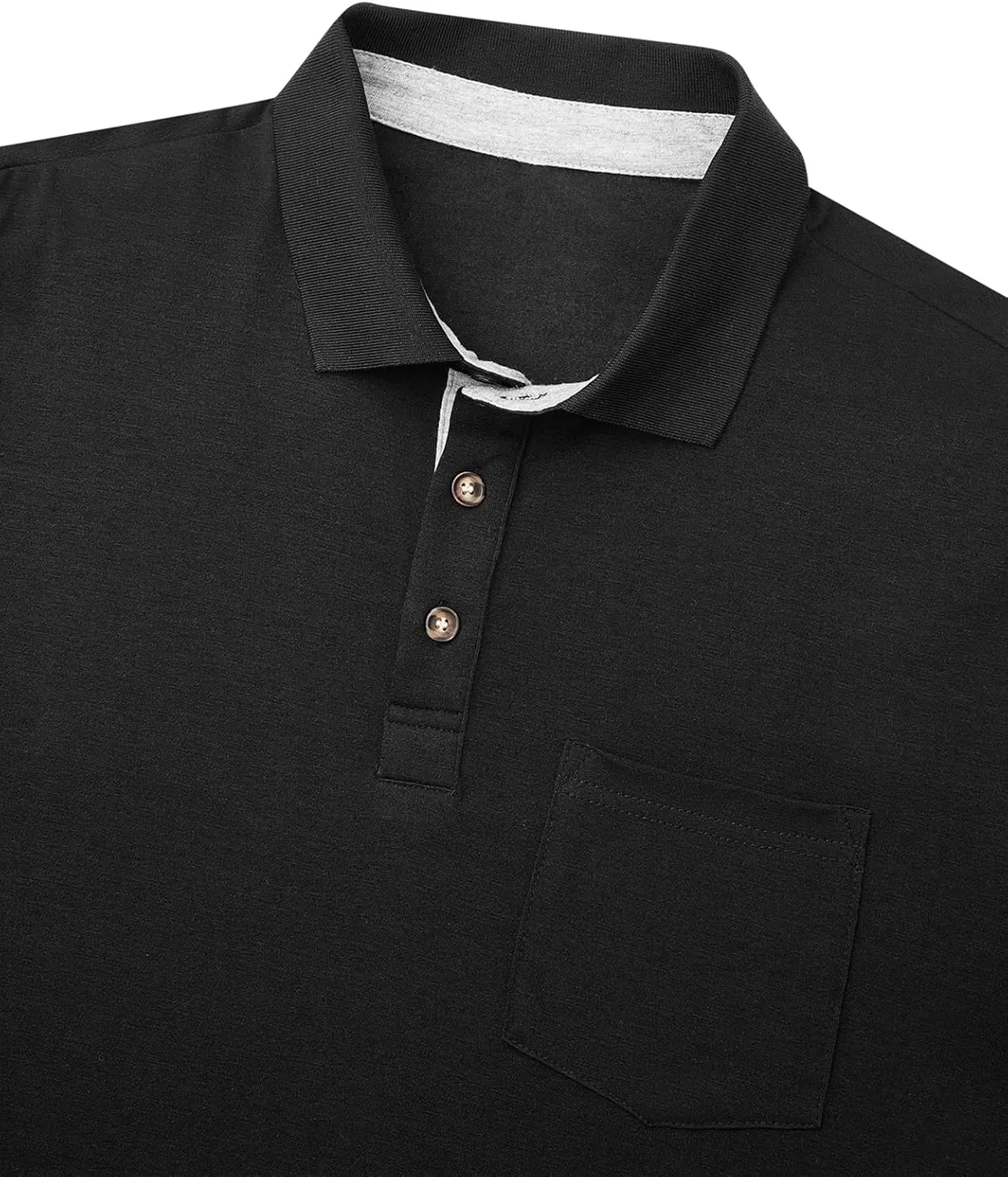 Hardaddy Men's Casual Polo Shirt with Pocket Contrast Color Short Sleeve Business Work Shirts Summer Tees Top Shirt