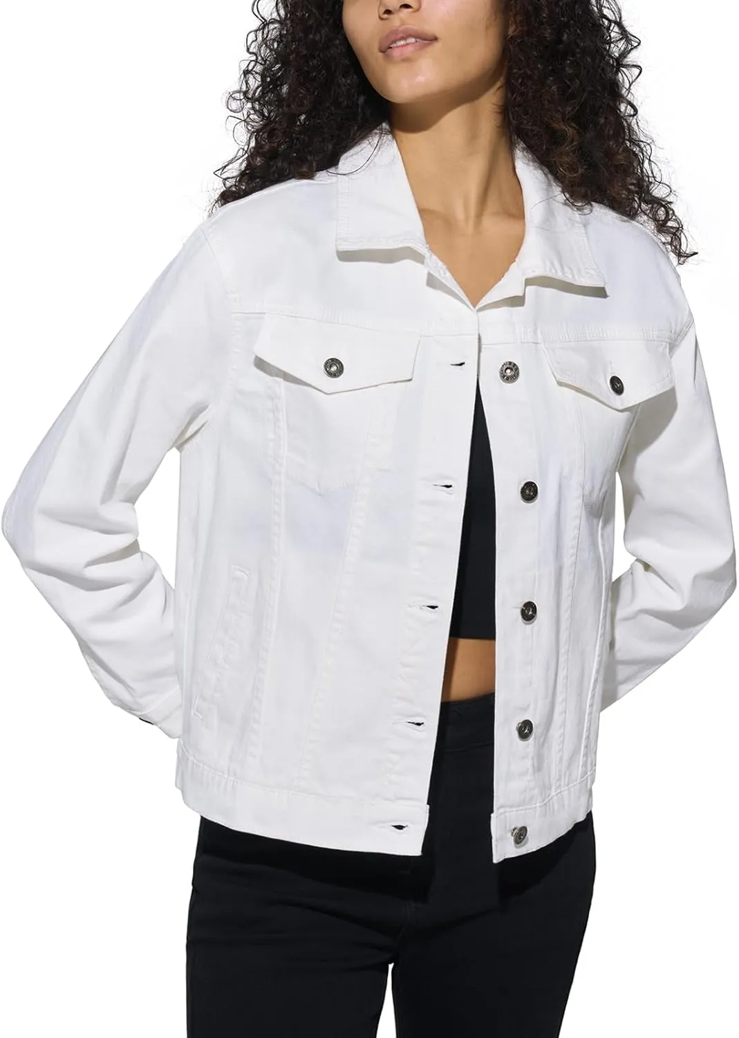 HISEA Jean Jacket Women Stretch Denim Jacket Long Sleeve Ladies Jean Trucker Jacket with Pocket