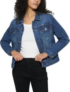 HISEA Jean Jacket Women Stretch Denim Jacket Long Sleeve Ladies Jean Trucker Jacket with Pocket