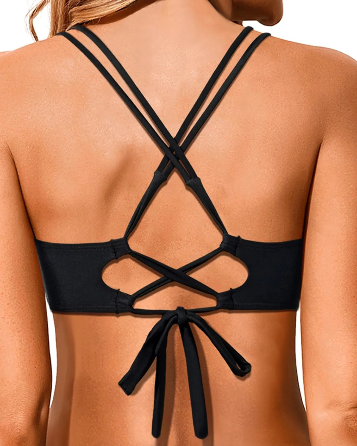 Holipick Women's Twist Front Bikini Tops - Push Up Bathing Suit Top Padded Swimsuit Top