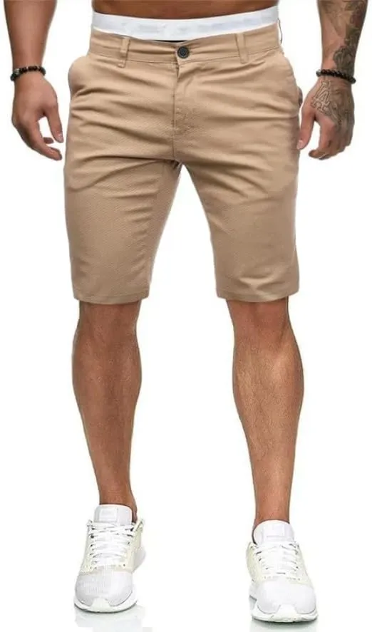 HUNGSON Men's Casual Shorts Lightweight Golf Shorts with 4 Pockets Stretch Quick Dry Comfy Work Shorts