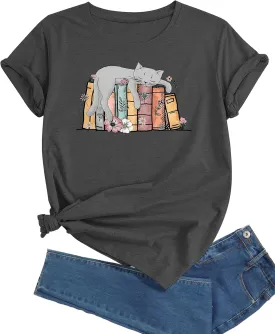 J&DHUASHA Women's Shirt Funny Graphic Tshirt Casual Short Sleeve Tee Tops