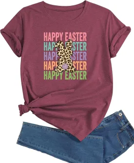 J&DHUASHA Women's T-Shirt Short Sleeve Crewneck Graphic Tees Printed Casual Summer Tops
