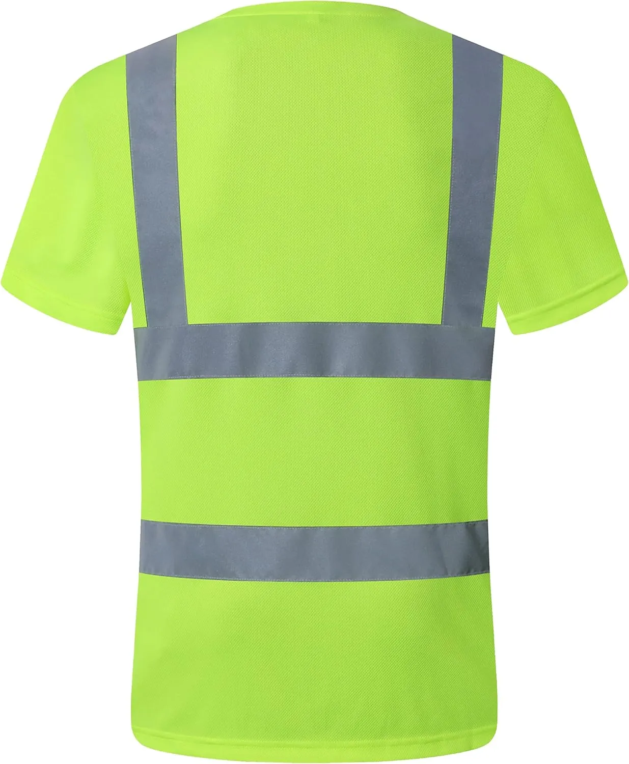 JKSafety 3 Pack Hi-Vis Reflective Safety Apparel | Daily Work T-Shirt Yellow Navy with Sewed Retro-Reflective Strips | ANSI Compliance (77-3P-YNavy, M)