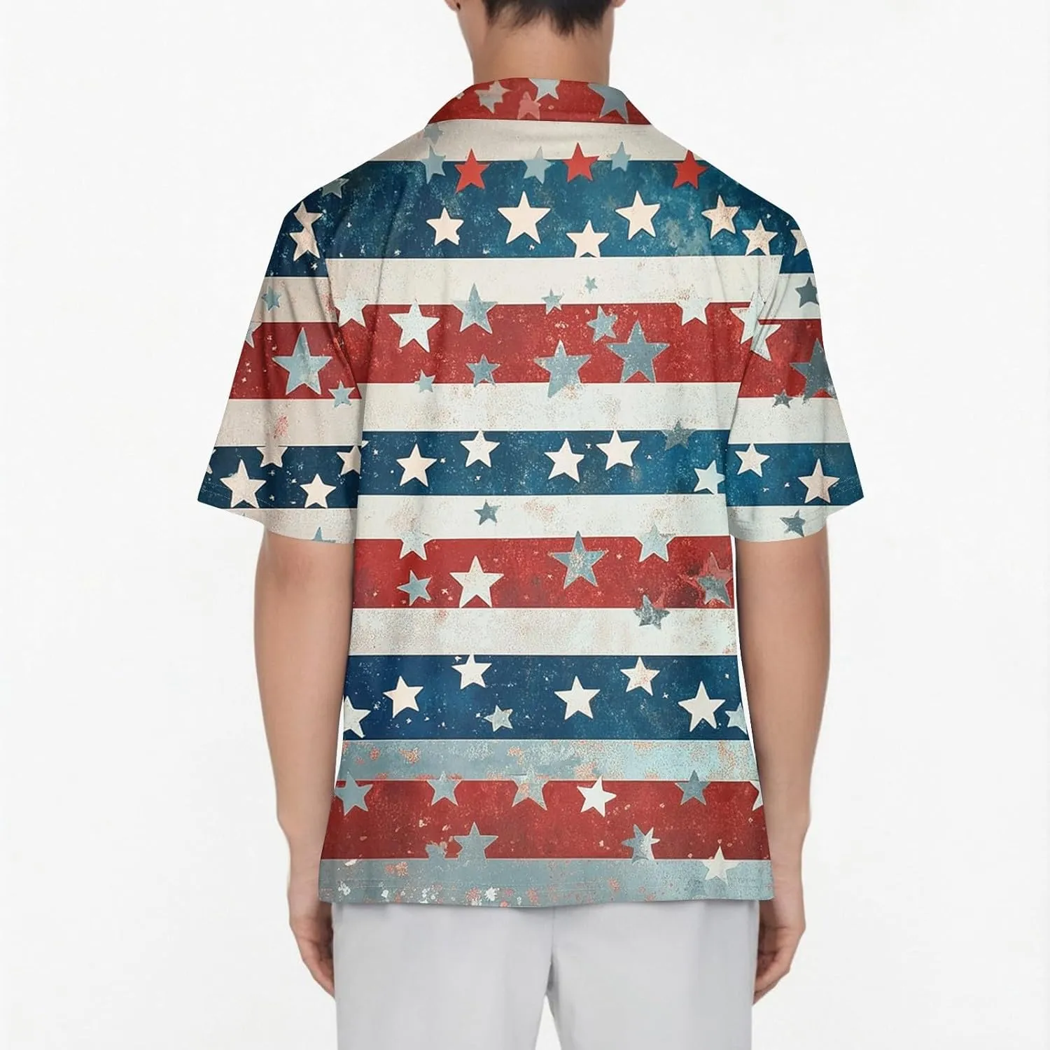 July 4 Shirts for Men Relaxed Fit & Breathable Flag Graphic Short Sleeve 2025