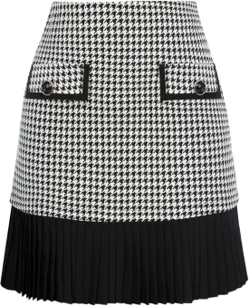 Kate Kasin Women's Casual Plaid High Waist Pleated A-Line Uniform Mini Skirt