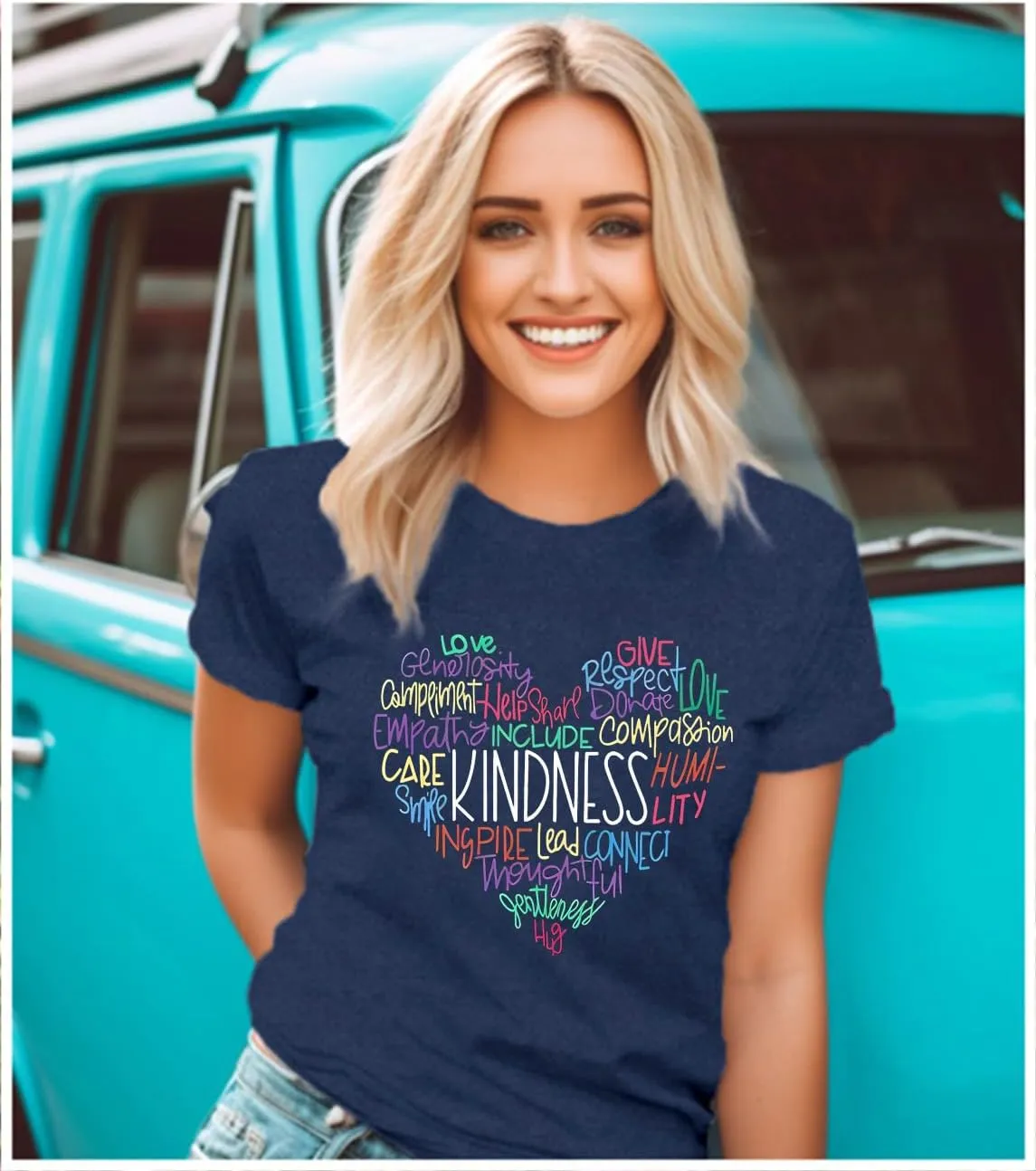 Kindness Shirt for Women Summer Casual Short Sleeve Inspirational Tee Tops