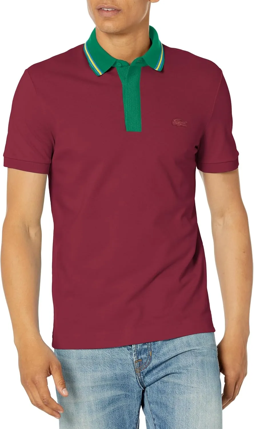 Lacoste Men's Regular Fit Contrast Neck Smart Paris Polo