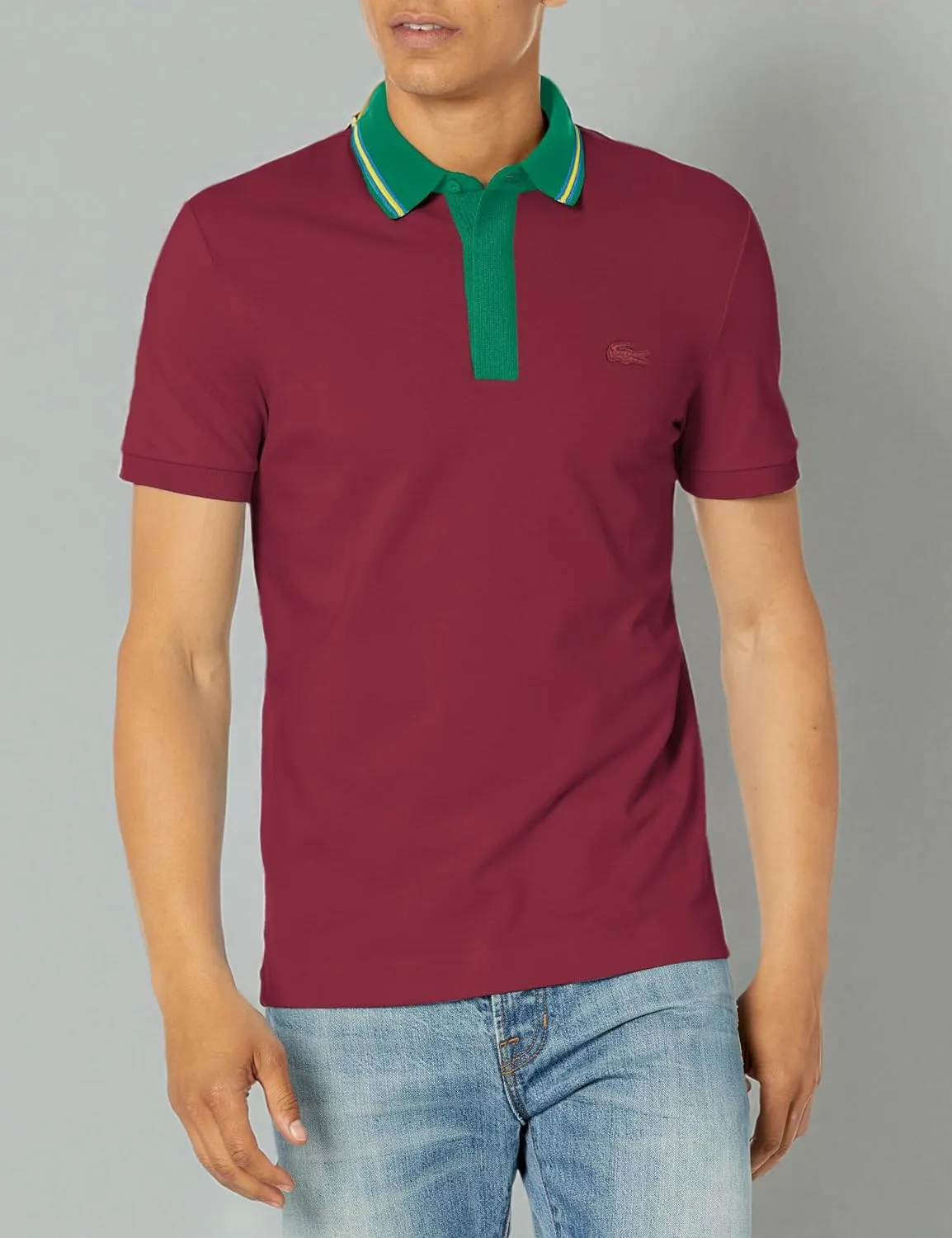 Lacoste Men's Regular Fit Contrast Neck Smart Paris Polo