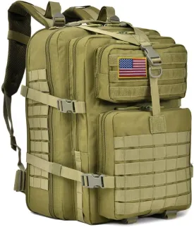 Large Tactical Backpack, Military Backpack, Molle Backpack, 45-64L Tactical Bag, Hiking Backpack. (3, Green)