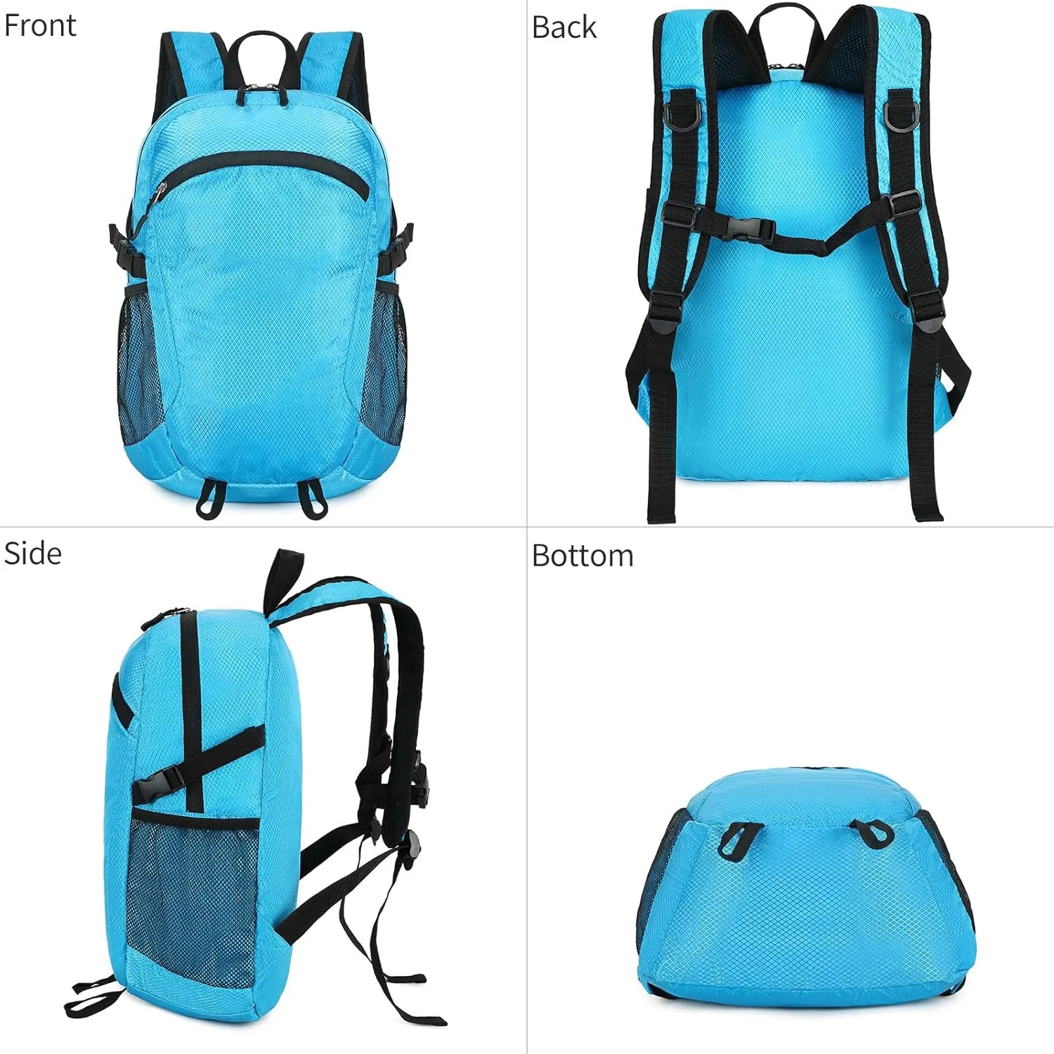 Lightweight Hiking Backpack Small,Waterproof Hiking Daypack,Foldable Backpack for Travel,Ultralight Daypack (Blue, Small)